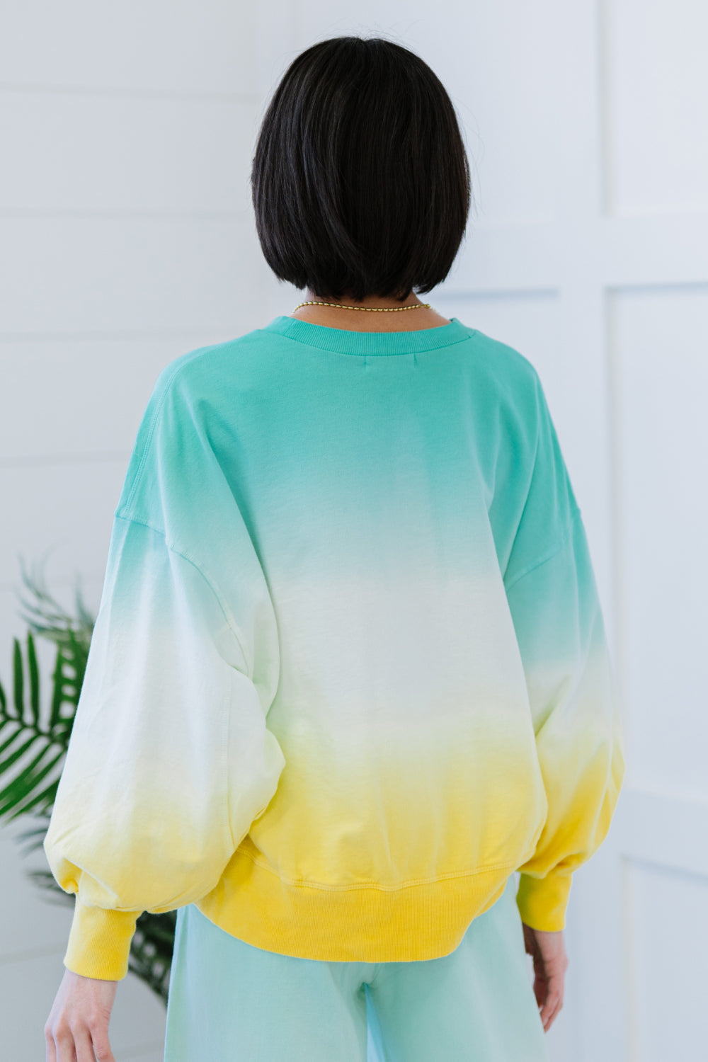 Zenana Hello Summer Full Size Run Ombre Cropped Sweatshirt