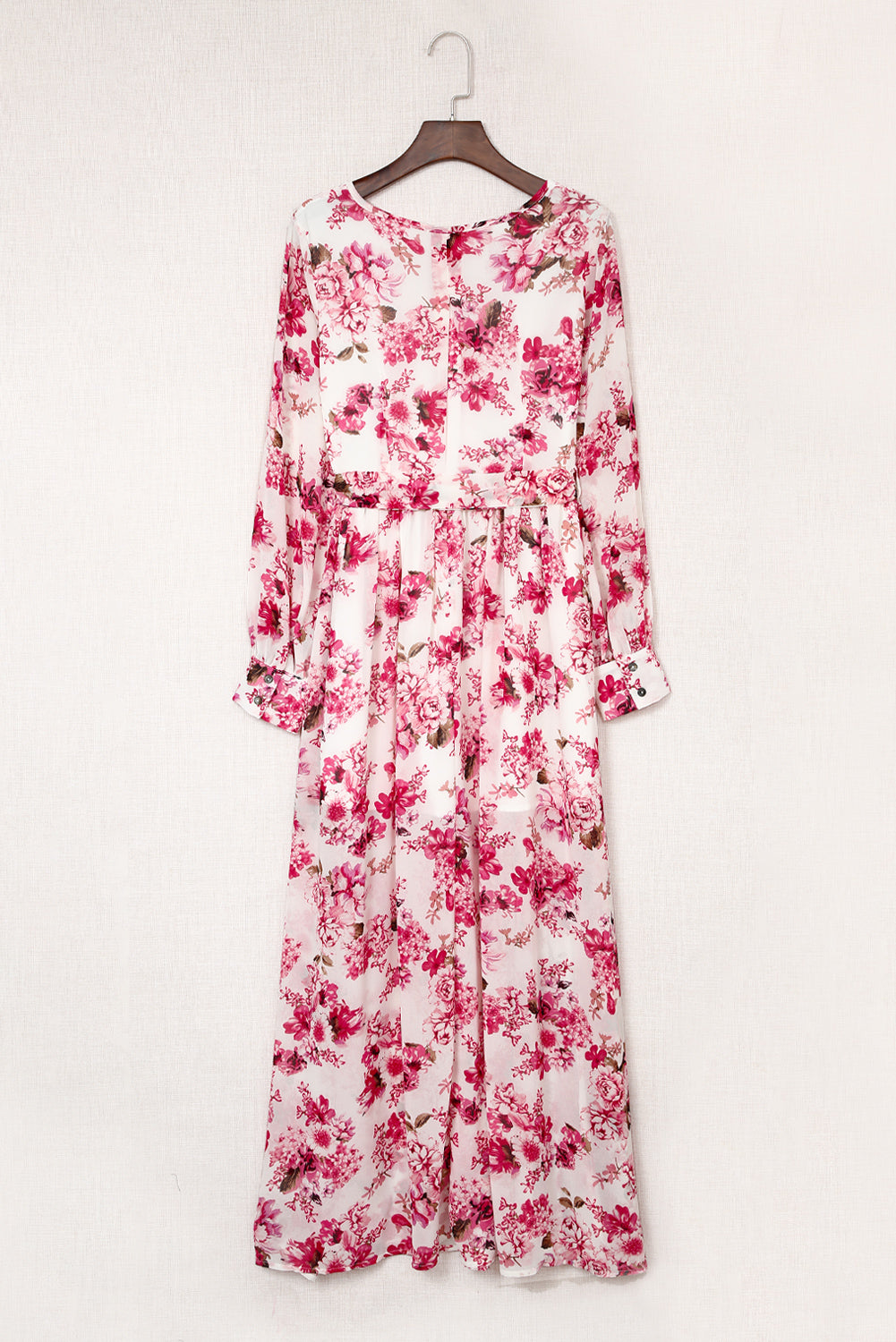 Floral Surplice Split Tie Waist Maxi Dress