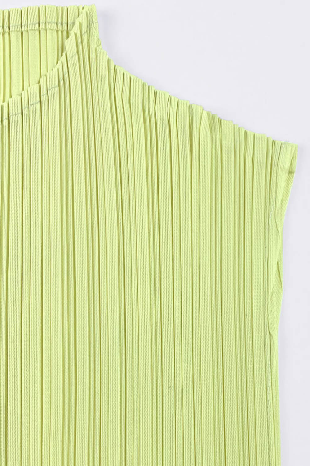 Accordion Pleated Mock Neck Sleeveless Top