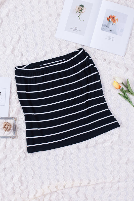 Striped Strapless Bandeau Top