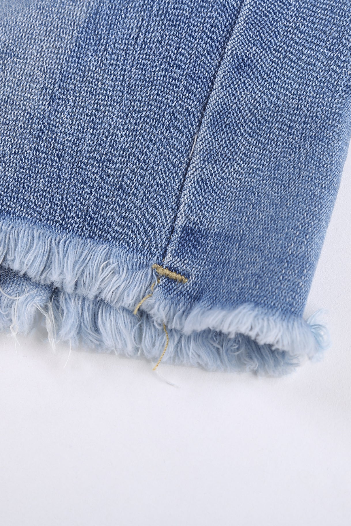 Frayed Hem Denim Shorts - Anchor Blue Jeans