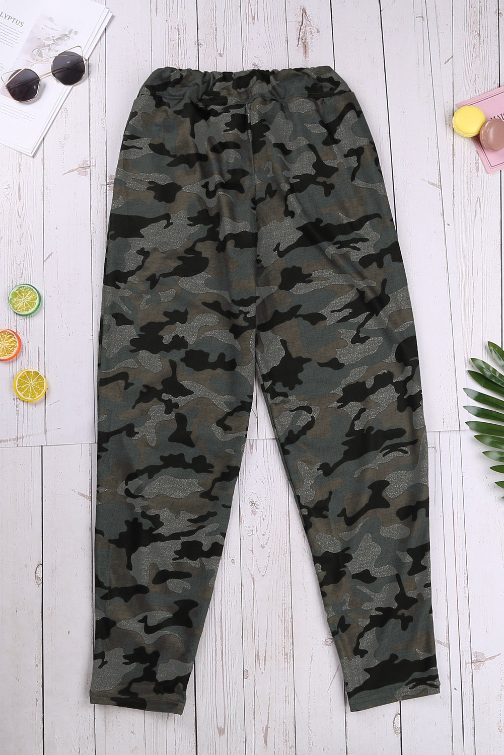 Pocketed Camouflage Drawstring Joggers