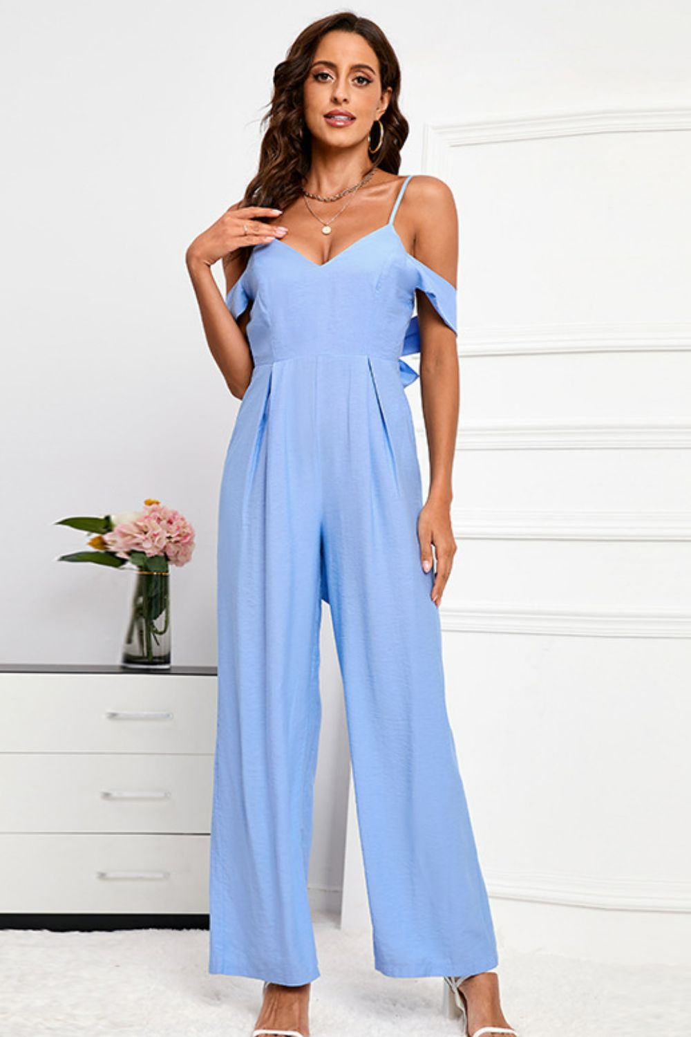 Spaghetti Strap Bow Detail Jumpsuit