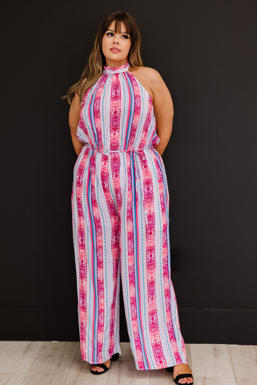 Andree by Unit You Do You Full Size Run Printed Jumpsuit