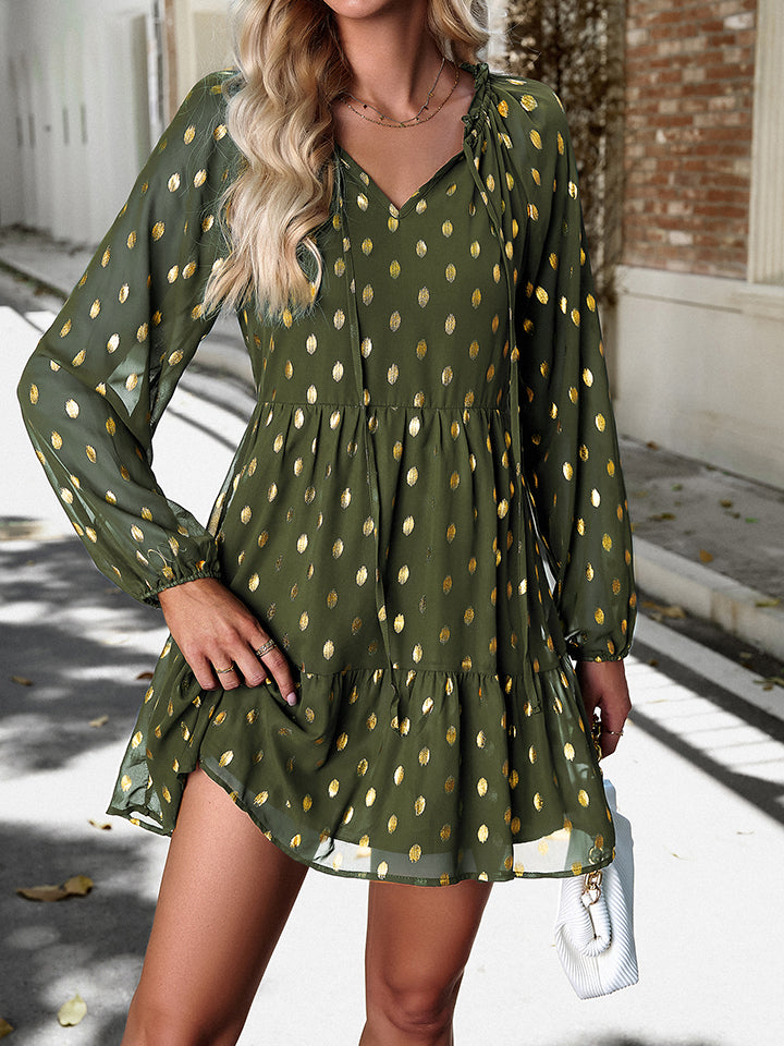 Tie Neck Long Sleeve Polka Dot Dress Anchor Blue Jeans Tie Neck Long Sleeve Polka Dot Dress Anchor Blue Jeans