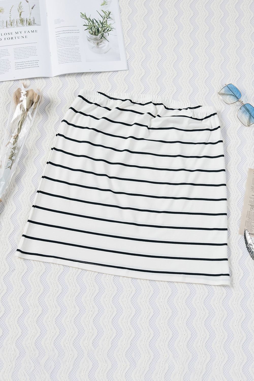 Striped Strapless Bandeau Top