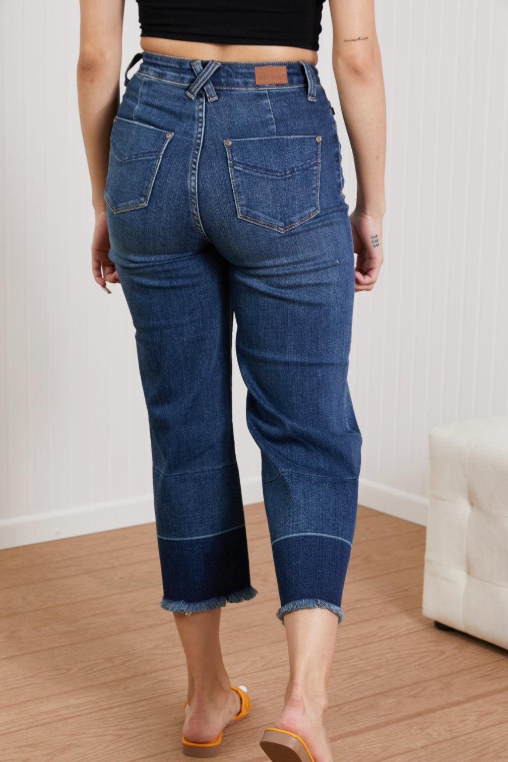 Judy Blue Savannah Full Size Wide Leg Cropped Jeans