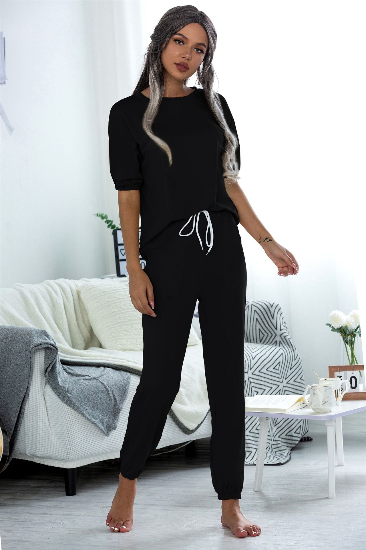 Short Sleeve Top and Joggers Two-Piece Set