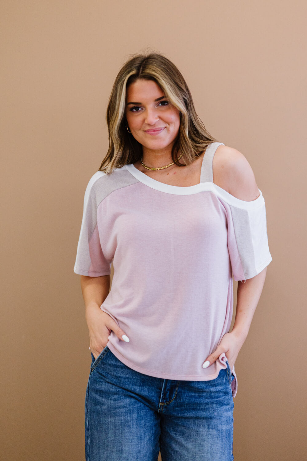 Andree by Unit Something Simple Full Size Run Cold Shoulder Tee