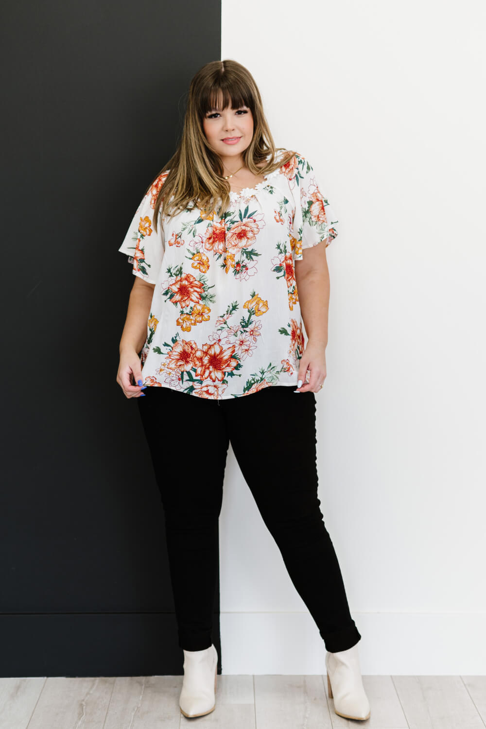 AMOLI Full of Magic Full Size Run Floral Blouse