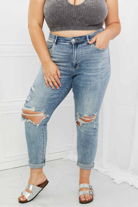 Malia Full Size Mid Rise Boyfriend Jeans