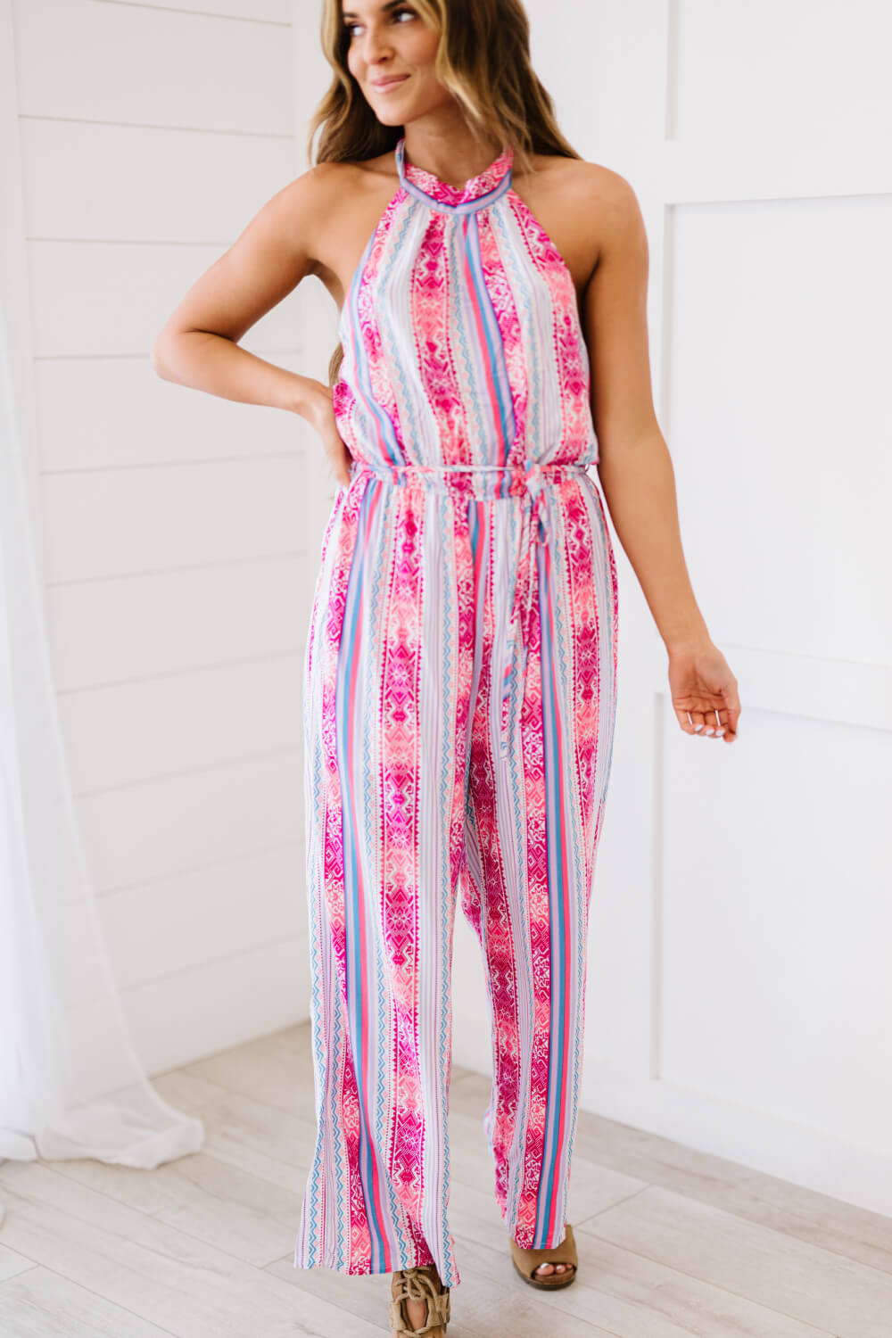 Andree by Unit You Do You Full Size Run Printed Jumpsuit