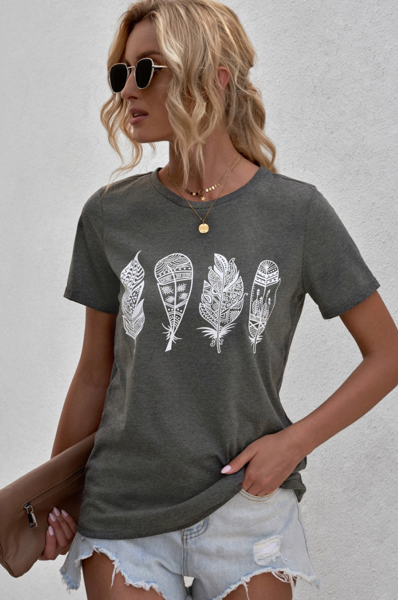 Geometric Feather T-shirt