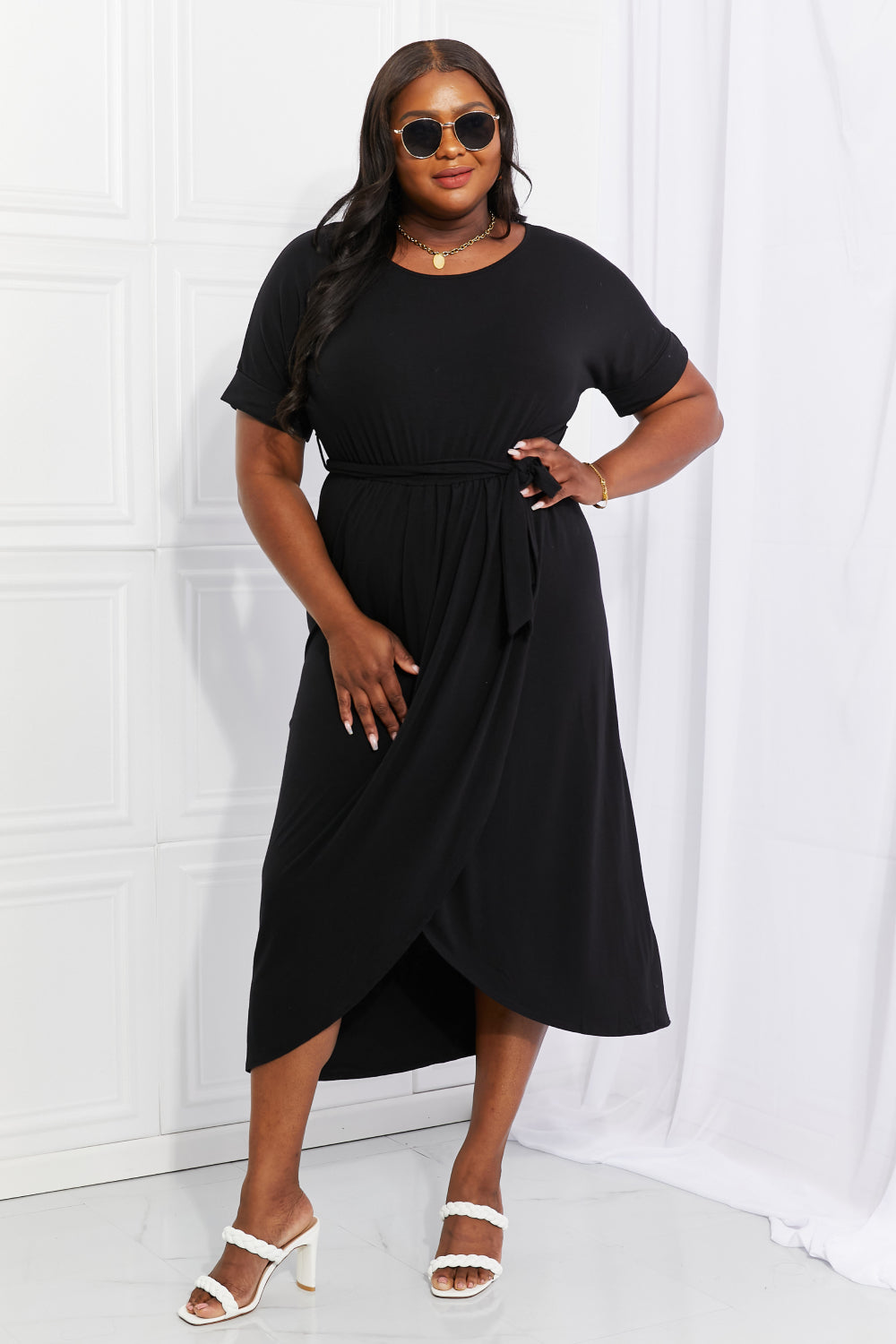 zenana midi dress Zenana Sleeveless Bodycon Midi Dress in Black